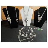 Lariat Pendant, Silver-Tone Multi-Charm Set with Tassel Necklaces & Clip On Pendants Set