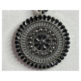 Silver Toned Black Disk Pendant w Assorted Necklace & Pendant Jewelry Lot - Silver & Gold-Tone Beads