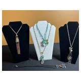 Assorted Necklaces - Turquoise Boho to Glam Tassel Fashion Jewelry Set