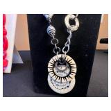 Red Bead Necklace Set with Treska Sunburst Pendant & Silver Charm Necklaces