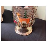 Decorative 4-Piece Home Decor Set: Woven Basket, Stone Sculpture, Deer Candle Holder, Tray