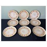 Red Wing Pepe Dinner Plates - Leaf Pattern Rim