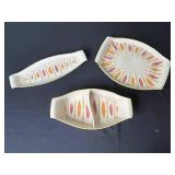 Red Wing USA 3-Piece Ceramic Dish Set with Multicolor Leaf Pattern