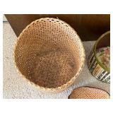 Woven Baskets - 3-Piece Set: Large Round, Tall Mosaic Cylinder, Small Oval Basket