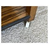 Oak Wood Rolling Cart - 2-Tier on Casters, Black Trim