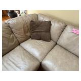 Leather Sectional Sofa with Chaise & Ottoman - Taupe, L-Shaped - couch only