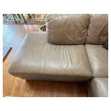 Leather Sectional Sofa with Chaise & Ottoman - Taupe, L-Shaped - couch only