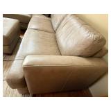 Leather Sectional Sofa with Chaise & Ottoman - Taupe, L-Shaped - couch only