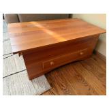 Wood Coffee Table With Drawer - 16 x 22 x 38 in