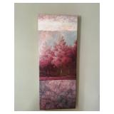 Brooks Landscape Diptych - 2-Panel Pink Tree Landscape, 40 in Tall