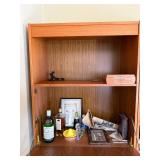 Vintage Wood Secretary Desk Cabinet with Drop-Down Desk (loose) - 76 in H x 31 1/2 in W x 16 in D - contents not inc