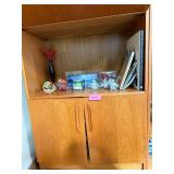 Vintage Wood Secretary Desk Cabinet with Drop-Down Desk (loose) - 76 in H x 31 1/2 in W x 16 in D - contents not inc