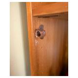 Vintage Wood Secretary Desk Cabinet with Drop-Down Desk (loose) - 76 in H x 31 1/2 in W x 16 in D - contents not inc