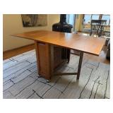 Mid-Century Drop-Leaf Dining Table - 62 in L x 34 in D x 28 in H