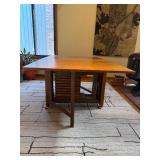 Mid-Century Drop-Leaf Dining Table - 62 in L x 34 in D x 28 in H