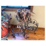 Assorted Pots with Iron Plant Stand