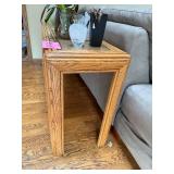 Console Table - Oak with Two-Panel Cane Top - table only