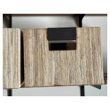 Rubbermaid Teal Storage Tote & Assorted Fabric & Cardboard Boxes