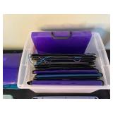 Plastic Document Folders & Storage Bins - Purple Teal Grid File Holder
