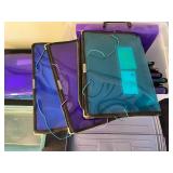 Plastic Document Folders & Storage Bins - Purple Teal Grid File Holder