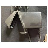 Vintage Vanity Lot Inc Pier 1 Art Glass Vase, Vanity Mirror Tray, Cigarette Cases, Marigold Carnival Glass Deer Covered Dish, BaByliss Paris Type Hair Curling Iron & More!