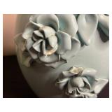 Vintage Vanity Lot Inc Pier 1 Art Glass Vase, Vanity Mirror Tray, Cigarette Cases, Marigold Carnival Glass Deer Covered Dish, BaByliss Paris Type Hair Curling Iron & More!