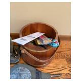 Vintage Fireplace Tool Set on Stand with Wooden Coal Bucket