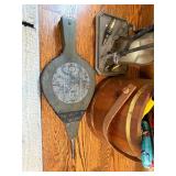 Vintage Fireplace Tool Set on Stand with Wooden Coal Bucket