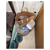 Kitchen & Basement Essentials Lot: Blender, Ice Cream Buckets, Pots, Small Fan