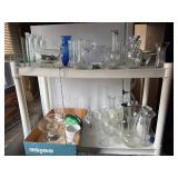 Glassware Collection - Assorted Vases, Decanters & Bowls - shelving not inc