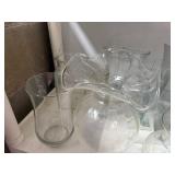 Clear Glass Vase & Bowl Collection - Diamond-Cut, Ribbed & Fluted Vases - shelving not inc