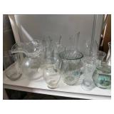 Clear Glass Vase & Bowl Collection - Diamond-Cut, Ribbed & Fluted Vases - shelving not inc