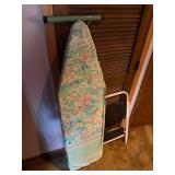 Ironing Board, Iron & Folding Step Ladder - Floral Turquoise Pattern