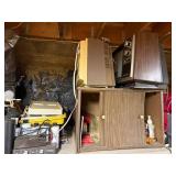 Two CRT Monitors - Vintage Electronics & Wood Cabinet, Misc
