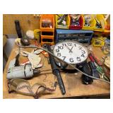 Sunbeam Mixmaster Stand Mixer - Panasonic Radio - Large Clock - Workshop Tools