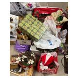 Assorted Christmas Decorations Bundle - Gift Boxes, Snowman, Ornaments & Bags