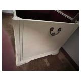 Pair of Hand-Painted Iris Floral Chests - Cream Wood Storage Cabinets Retail $115