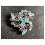 Jewelry Assortment: Faux Pearl Necklace, Heart Pendant, Floral Brooches, Empty Jewelry Bags, Floral Organizer & More