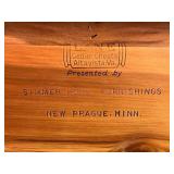 Simmer Home Furnishings Cedar Jewelry Chest (no key) with Rosaries (one w broken chain) & Cross Pendants