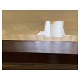 Glass-Top Console Table with Lower Glass Shelf - 50in W x 34in D x 18in H