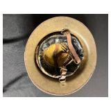 WWII Brodie-Style Steel Helmet with Leather Liner & Chin Strap