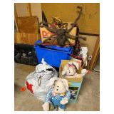 Plush Bunny Decor (2) with Halloween Spider Prop & Boxed Seasonal Items