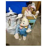 Plush Bunny Decor (2) with Halloween Spider Prop & Boxed Seasonal Items