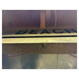 Beach Sign with Arrow - Weathered Wood Coastal Decor