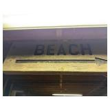 Beach Sign with Arrow - Weathered Wood Coastal Decor