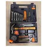 WORKPRO Tool Set in Case - Hammer, Wrenches, Pliers, Tape Measure, Hex Keys