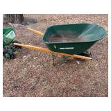 True Temper Wheelbarrow - Scotts Spread 2000 Spreader - Green Garden Cart