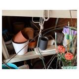 Assorted Garden Pots, Buckets & Wire Plant Supports
