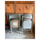 Cosco Folding Chairs - Gray Metal Frame, 4-Pack & Cardtable