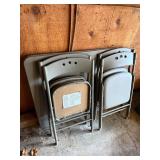 Cosco Folding Chairs - Gray Metal Frame, 4-Pack & Cardtable